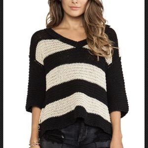 Free People Open Weave oversized Boxy Sweater Women's Size Medium